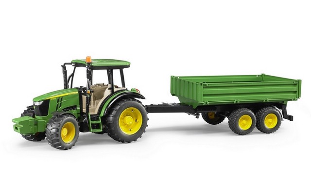 Bruder John Deere 5115M with tipping trailer