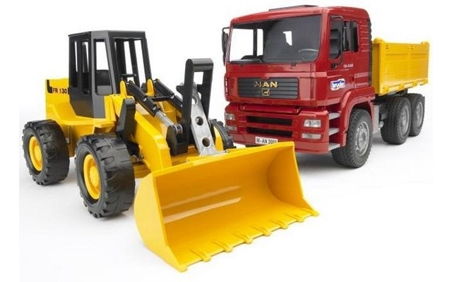 Bruder MAN TGA Construction Truck with Road Loader FR130