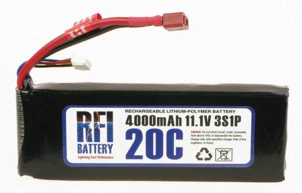 RFI 4000mah 20C 11.1V (3S1P) 6C CHARGE (XH)