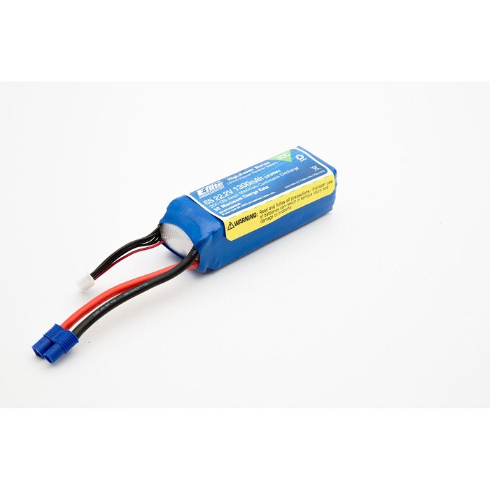 E-flite 1300mAh 6S 22.2V 30C LiPo, 13AWG EC3