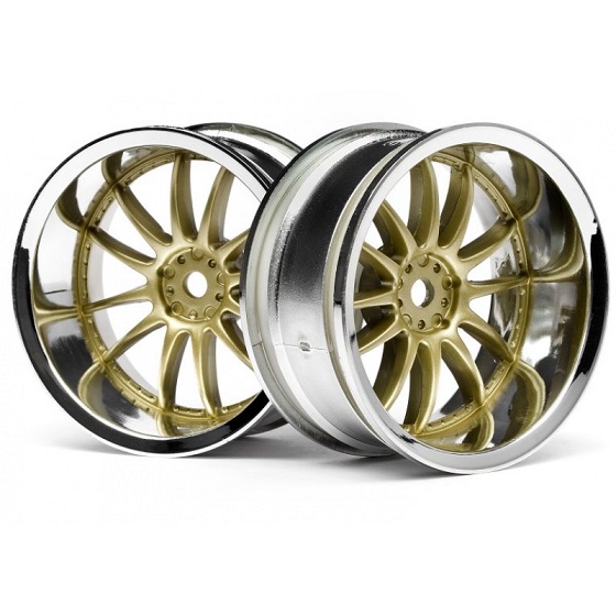 HPI WORK XSA 02C WHEEL 26mm CHROME/GOLD (9MM