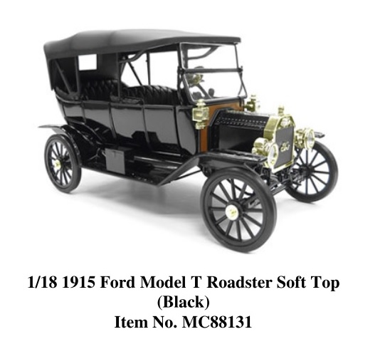 Motor City Classics Coca-Cola 1/18 1915 Ford Model T Roadster So