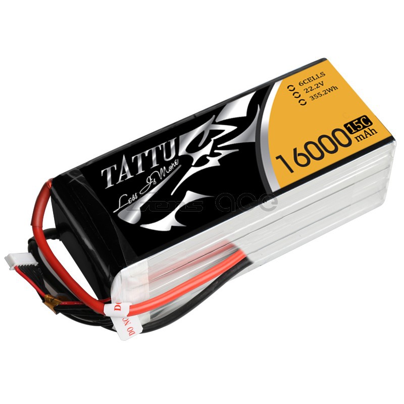 Tattu 16000mAh 22.2V 15/30C 6S1P Lipo Battery Pack