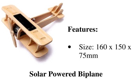 Robotime Solar Powered Biplane