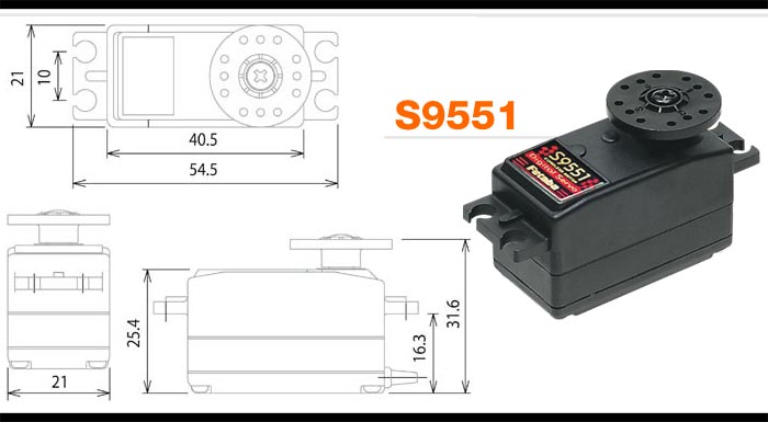 Futaba S9551 Digital 7.0Kg 0.14s Low Car