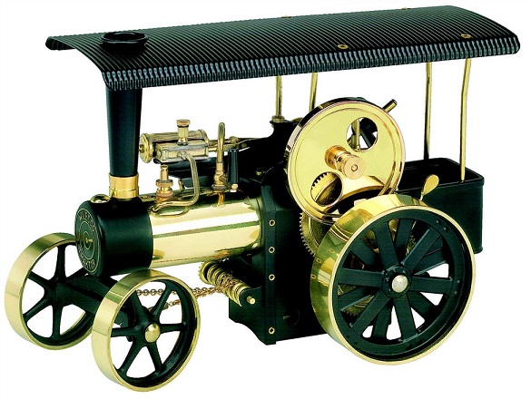 Wilesco D406 Steam Traction Engine Black and Brass